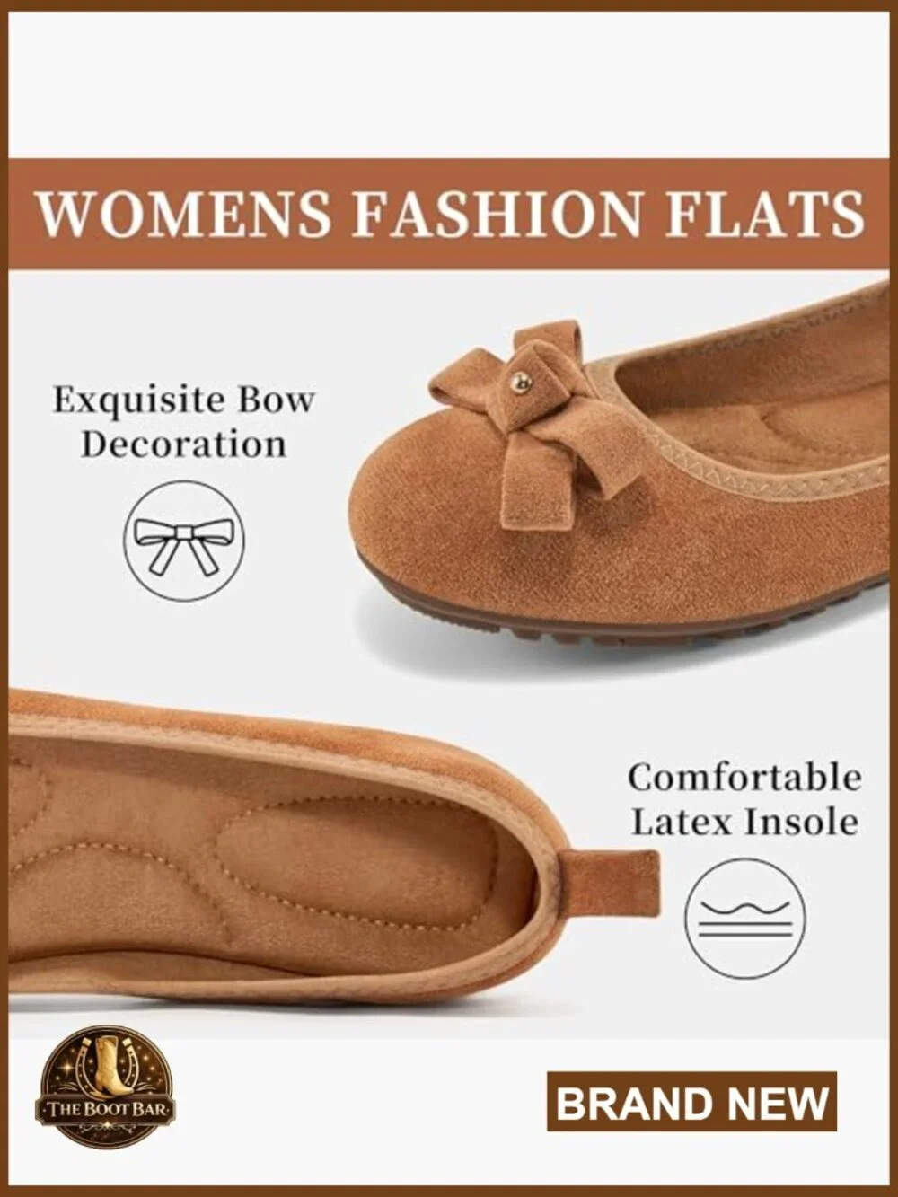 Faux Suede Ballet Flats with Memory Foam Cushioning, Foldable Slip-On Loafers
